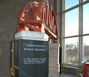 Photo: Worker memorial in lobby of Transportation Building.  project 